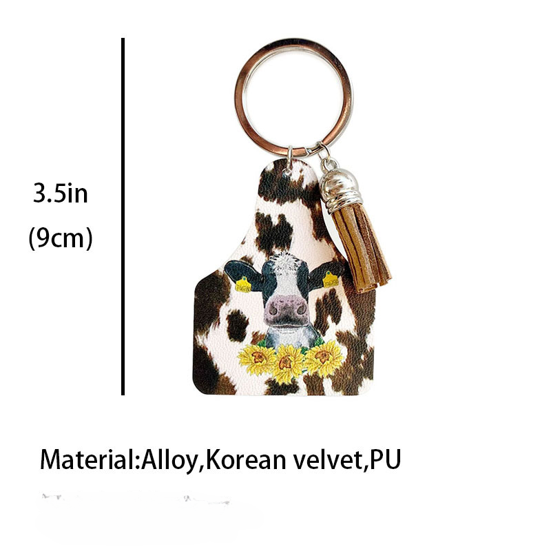 Wholesale Western Denim Leather Keychain